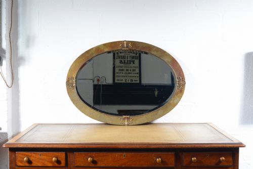 AN ARTS CRAFTS BEATEN COPPER OVAL MIRROR C1905 - ADDITIONAL PHOTO 1