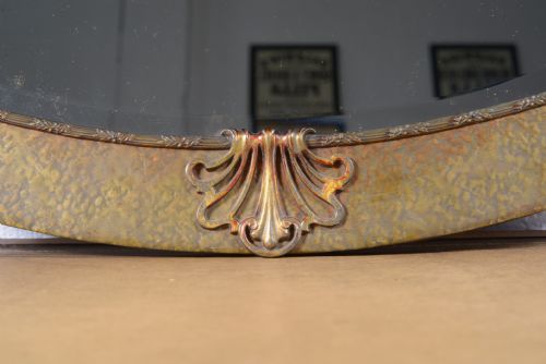 AN ARTS CRAFTS BEATEN COPPER OVAL MIRROR C1905 - ADDITIONAL PHOTO 3