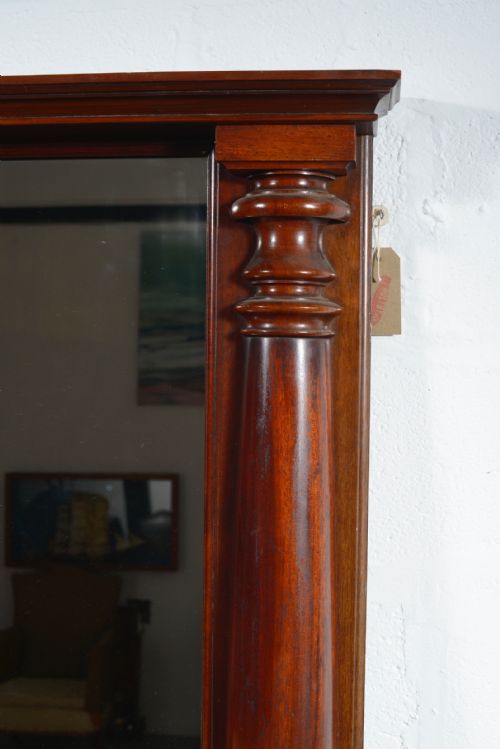 A LARGE VICTORIAN MAHOGANY OVERMANTEL MIRROR WITH PILLARS C1870 - ADDITIONAL PHOTO 3