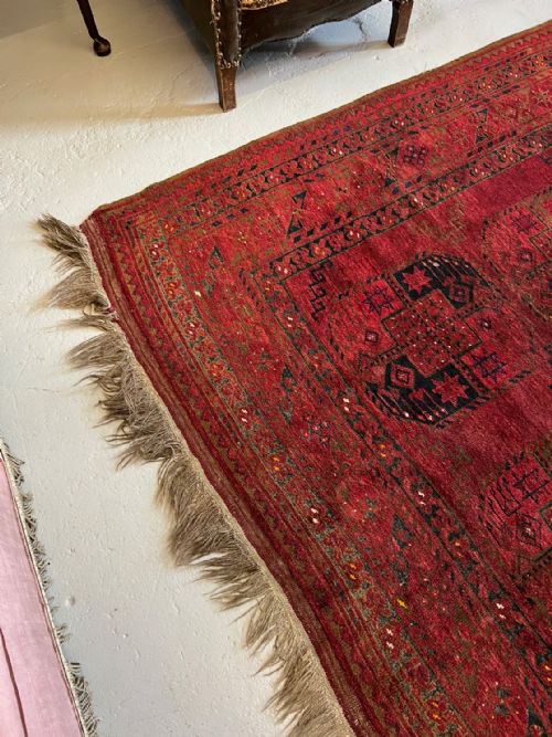 A LARGE ANTIQUE AFGHAN RUG C1900 - ADDITIONAL PHOTO 1