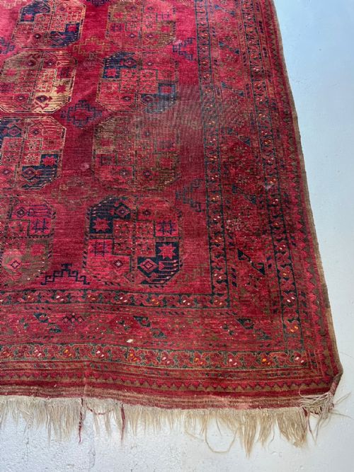 A LARGE ANTIQUE AFGHAN RUG C1900 - ADDITIONAL PHOTO 2