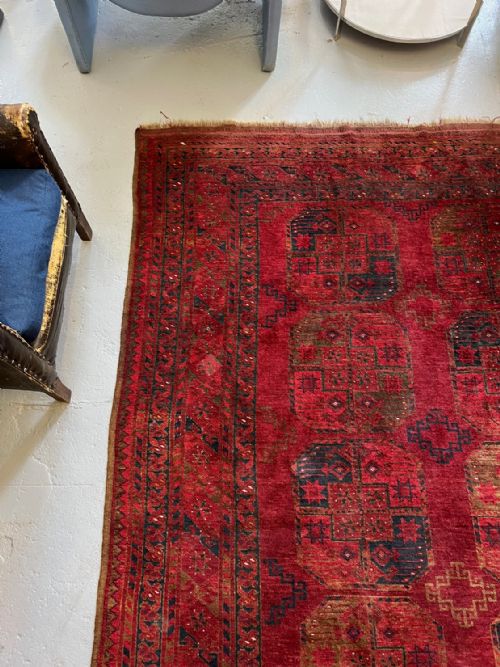 A LARGE ANTIQUE AFGHAN RUG C1900 - ADDITIONAL PHOTO 3