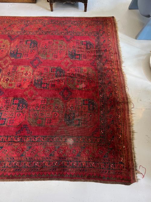 A LARGE ANTIQUE AFGHAN RUG C1900 - ADDITIONAL PHOTO 4