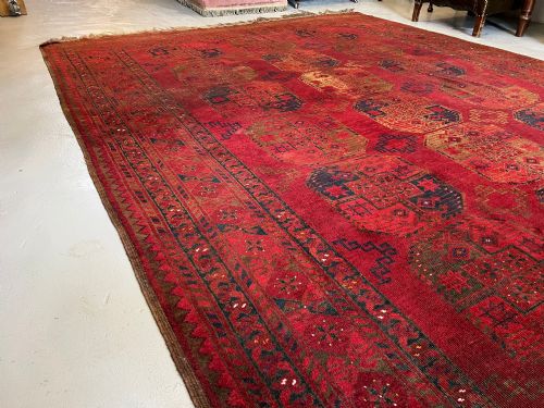 A LARGE ANTIQUE AFGHAN RUG C1900 - ADDITIONAL PHOTO 5