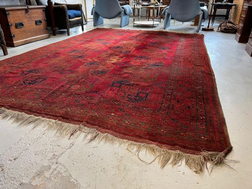 A LARGE ANTIQUE AFGHAN RUG C1900 - ADDITIONAL PHOTO 6