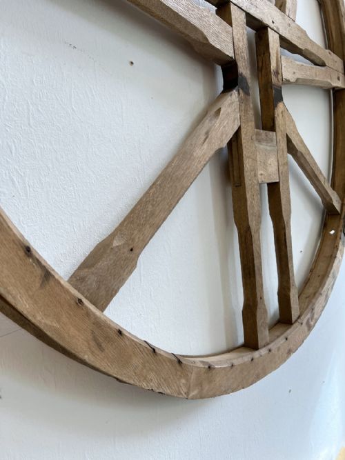 A LARGE ARCHITECTURAL VICTORIAN OAK CHURCH BELL WHEEL C1850 - ADDITIONAL PHOTO 2