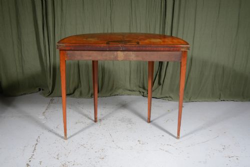 A GEORGE III INLAID SATINWOOD DEMI LUNE CARD TABLE C1790 - ADDITIONAL PHOTO 2