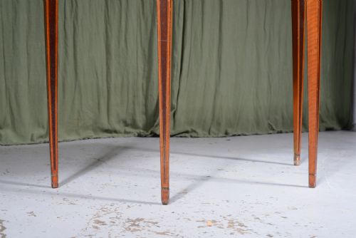 A GEORGE III INLAID SATINWOOD DEMI LUNE CARD TABLE C1790 - ADDITIONAL PHOTO 9