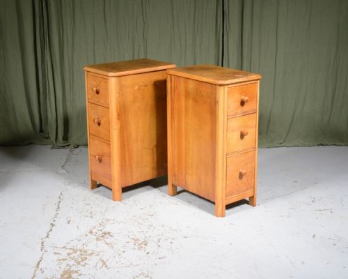 a pair of art deco ash bedside tables c1935 - CATEGORY: ANTIQUE CUPBOARDS - DATED 1930