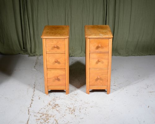 A PAIR OF ART DECO ASH BEDSIDE TABLES C1935 - ADDITIONAL PHOTO 1