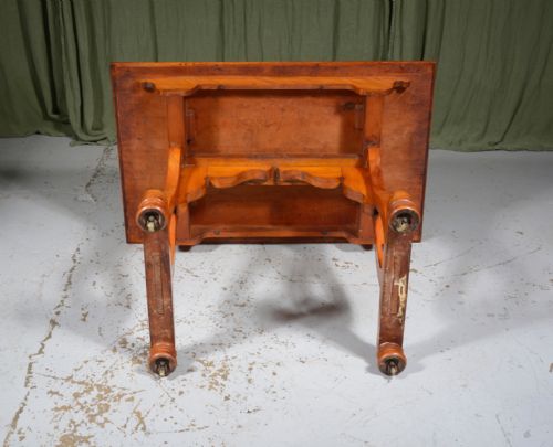 A VICTORIAN SATINWOOD TABLE ON LYRE SUPPORTS C1860 - ADDITIONAL PHOTO 7