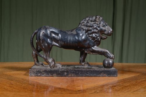 a regency cast iron medici lion door porter sculpture c1825 - CATEGORY: ANTIQUE SCULPTURES - DATED REGENCY