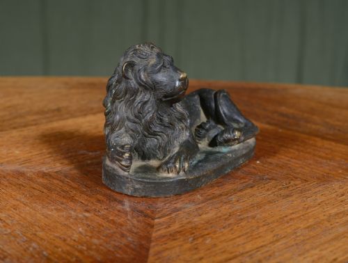 A REGENCY BRONZE SCULPTURE OF A RECUMBENT LION C1820 - ADDITIONAL PHOTO 3