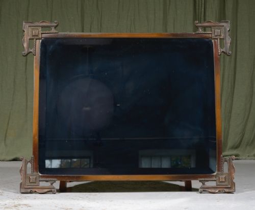 a secessionist brass mirror c1900 - CATEGORY: ANTIQUE MIRRORS - DATED 1900
