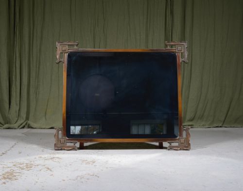 A SECESSIONIST BRASS MIRROR C1900 - ADDITIONAL PHOTO 1