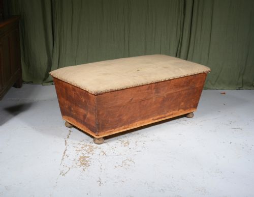 a large victorian box ottoman for upholstery c1850 - CATEGORY: ANTIQUE CHESTS - DATED 1850