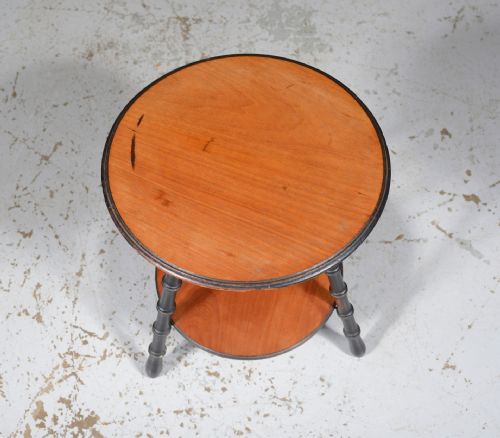 A SMALL VICTORIAN WALNUT TWO TIER GYPSY TABLE ON FAUX BAMBOO LEGS C1870 - ADDITIONAL PHOTO 1