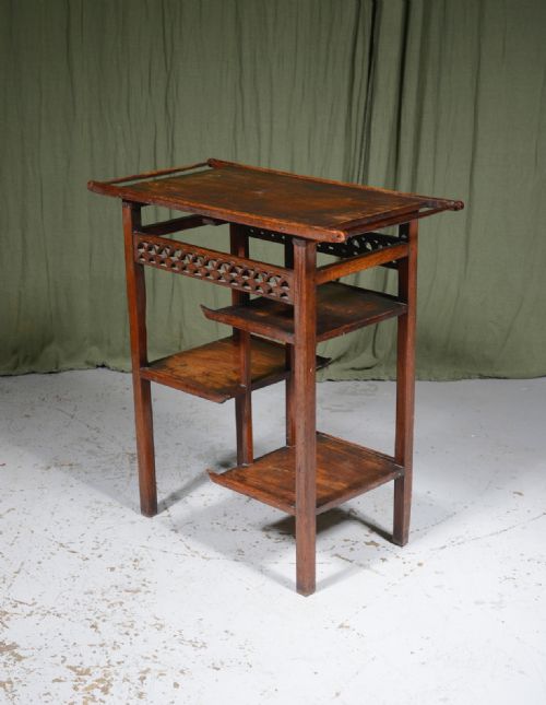 AN ANGLO JAPANESE HEAVY HARDWOOD OCCASIONAL TABLE TO A DESIGN BY EW GODWIN 1870'S - ADDITIONAL PHOTO 1