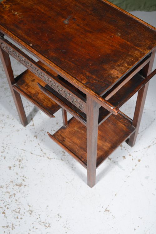 AN ANGLO JAPANESE HEAVY HARDWOOD OCCASIONAL TABLE TO A DESIGN BY EW GODWIN 1870'S - ADDITIONAL PHOTO 2