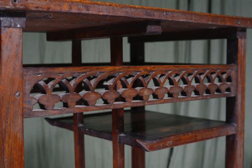AN ANGLO JAPANESE HEAVY HARDWOOD OCCASIONAL TABLE TO A DESIGN BY EW GODWIN 1870'S - ADDITIONAL PHOTO 4