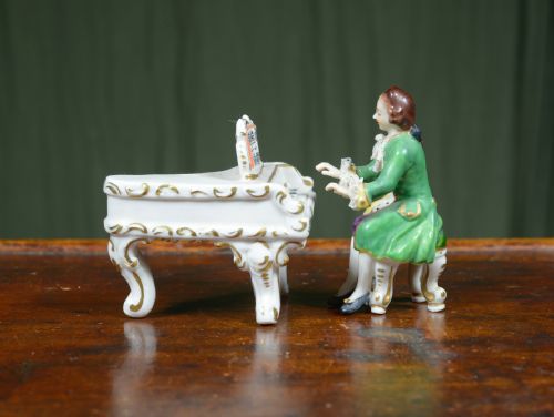 a volkstedt dresden porcelain piano player group c1950's - CATEGORY: ANTIQUE CERAMICS - DATED 1950