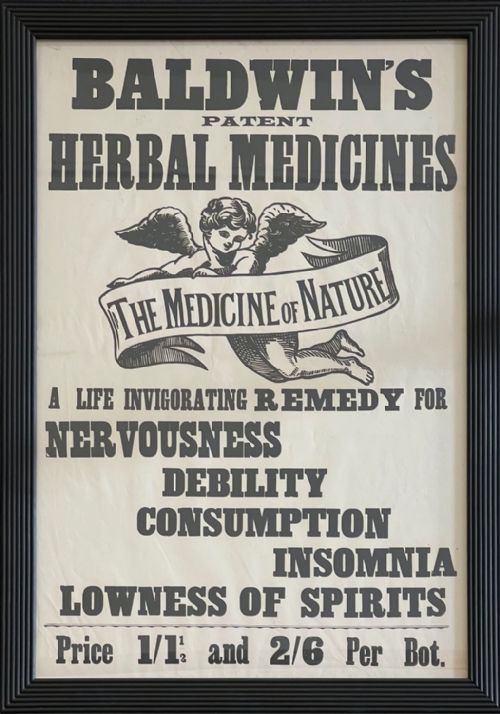 A SET OF SIX ORIGINAL VICTORIAN 'BALDWIN'S PILLS' VINTAGE FRAMED POSTERS C1895 - ADDITIONAL PHOTO 5