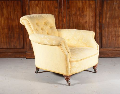 a howard sons 'woodstock' style button back armchair c1890 - CATEGORY: ANTIQUE CHAIRS - DATED VICTORIAN