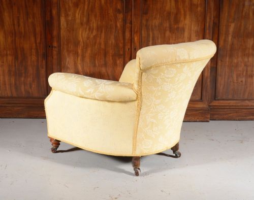A HOWARD SONS 'WOODSTOCK' STYLE BUTTON BACK ARMCHAIR C1890 - ADDITIONAL PHOTO 2