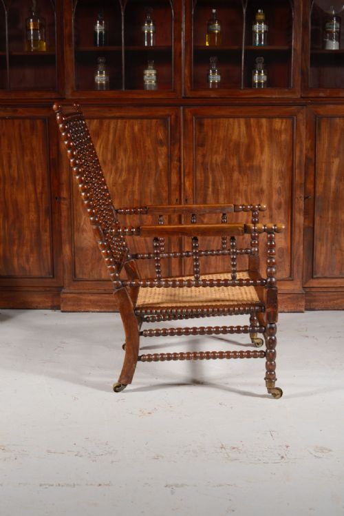 A GEORGE IV SIMULATED ROSEWOOD BOBBIN ARMCHAIR C1840 - ADDITIONAL PHOTO 1