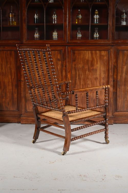 A GEORGE IV SIMULATED ROSEWOOD BOBBIN ARMCHAIR C1840 - ADDITIONAL PHOTO 2