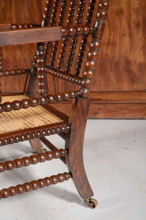 A GEORGE IV SIMULATED ROSEWOOD BOBBIN ARMCHAIR C1840 - ADDITIONAL PHOTO 6