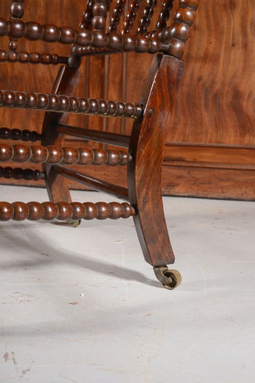 A GEORGE IV SIMULATED ROSEWOOD BOBBIN ARMCHAIR C1840 - ADDITIONAL PHOTO 8