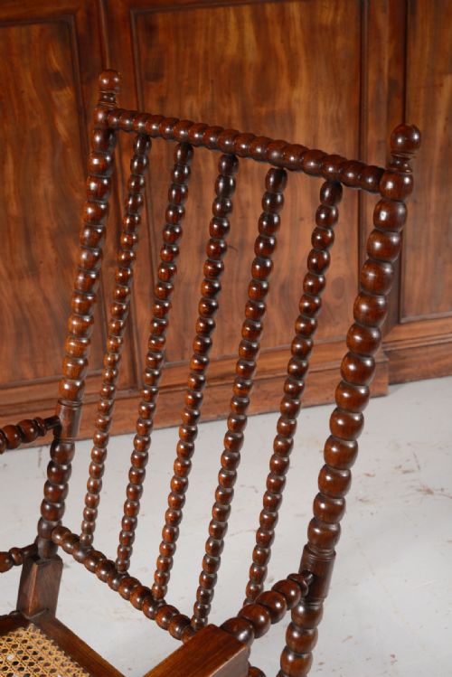 A GEORGE IV SIMULATED ROSEWOOD BOBBIN ARMCHAIR C1840 - ADDITIONAL PHOTO 9