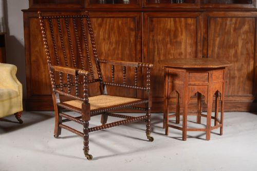 A GEORGE IV SIMULATED ROSEWOOD BOBBIN ARMCHAIR C1840 - ADDITIONAL PHOTO 11