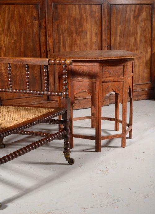 AN INDIAN HOSHIARPUR OCTAGONAL INLAID TABLE C1890 - ADDITIONAL PHOTO 2