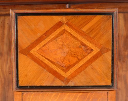 AN ARTS AND CRAFTS COTSWOLD SCHOOL PARQUETRY INLAID OAK AND SPECIMEN WOOD WORK TABLE C1910 - ADDITIONAL PHOTO 8