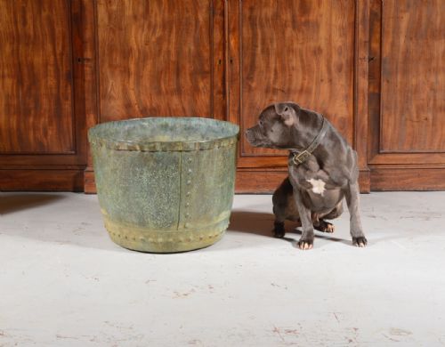 A VICTORIAN PATINATED VERDIGRIS COPPER PLANTER C1850 - ADDITIONAL PHOTO 7
