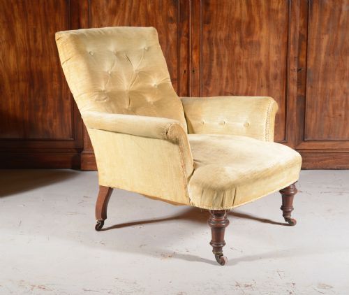 a victorian howard style country house button back armchair c1870 - CATEGORY: ANTIQUE CHAIRS - DATED VICTORIAN