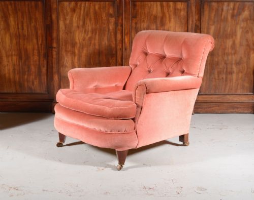 a victorian howard sons style button back armchair c1890 - CATEGORY: ANTIQUE CHAIRS - DATED VICTORIAN