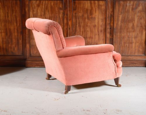 A VICTORIAN HOWARD SONS STYLE BUTTON BACK ARMCHAIR C1890 - ADDITIONAL PHOTO 2