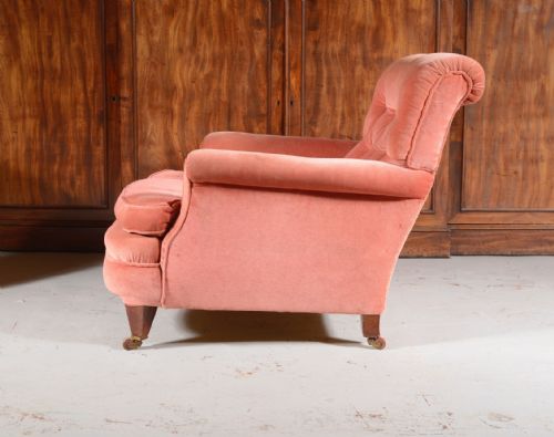 A VICTORIAN HOWARD SONS STYLE BUTTON BACK ARMCHAIR C1890 - ADDITIONAL PHOTO 3