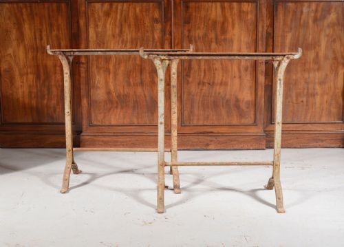 a pair of victorian wrought iron strap work trestles c1840 - CATEGORY: ANTIQUE METAL - DATED VICTORIAN