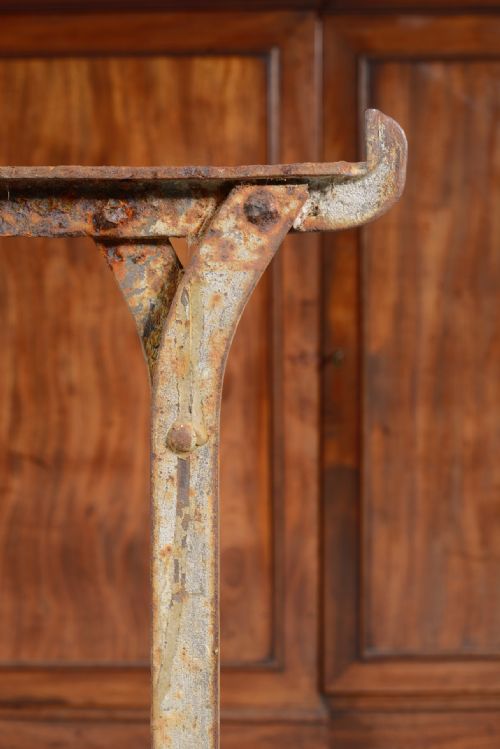A PAIR OF VICTORIAN WROUGHT IRON STRAP WORK TRESTLES C1840 - ADDITIONAL PHOTO 1