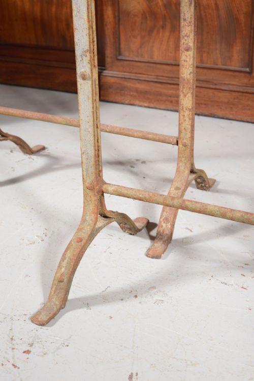 A PAIR OF VICTORIAN WROUGHT IRON STRAP WORK TRESTLES C1840 - ADDITIONAL PHOTO 2