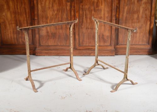 A PAIR OF VICTORIAN WROUGHT IRON STRAP WORK TRESTLES C1840 - ADDITIONAL PHOTO 5