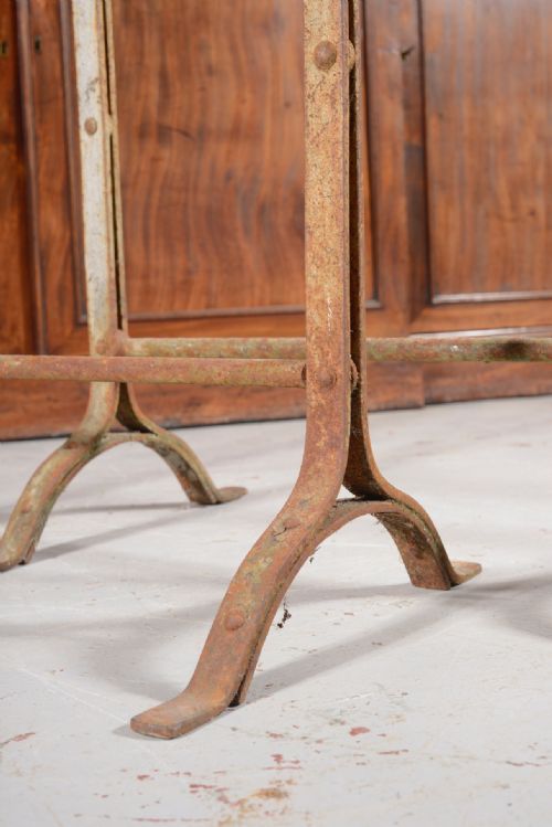 A PAIR OF VICTORIAN WROUGHT IRON STRAP WORK TRESTLES C1840 - ADDITIONAL PHOTO 7