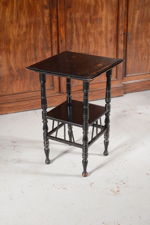 an aesthetic movement ebonised two tier occasional table to a design by ew godwin c1870 - CATEGORY: ANTIQUE TABLES - DATED 1870