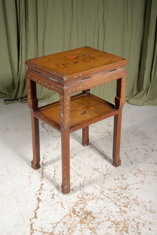 a chinese painted and gilded lacquer two tier table c1900 - CATEGORY: ANTIQUE CABINETS - DATED 1900