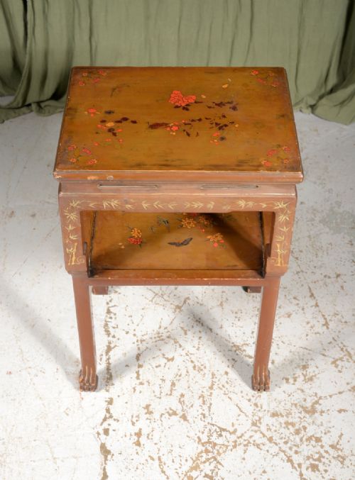A CHINESE PAINTED AND GILDED LACQUER TWO TIER TABLE C1900 - ADDITIONAL PHOTO 1