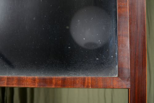 A REGENCY MAHOGANY RISE AND FALL CHEVAL DRESSING MIRROR WITH ORIGINAL MERCURY GLASS PLATE C1825 - ADDITIONAL PHOTO 9